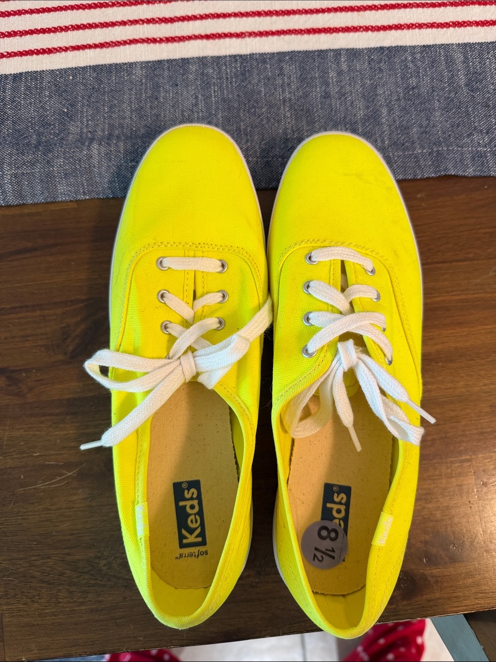 Keds Kids Neon Yellow Canvas Lace-Up Sneakers